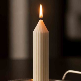 Ribbed Pillar Candle