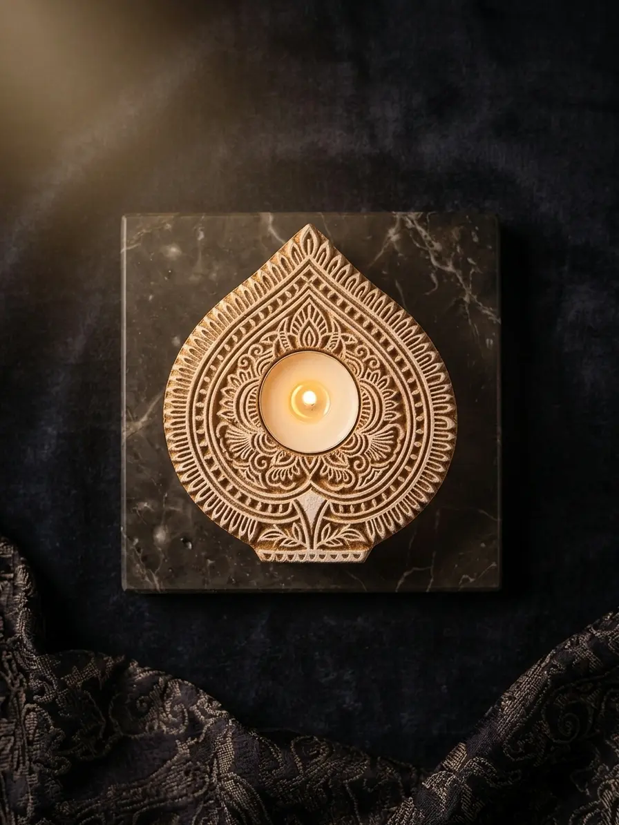 Teardrop Mandala Candle
