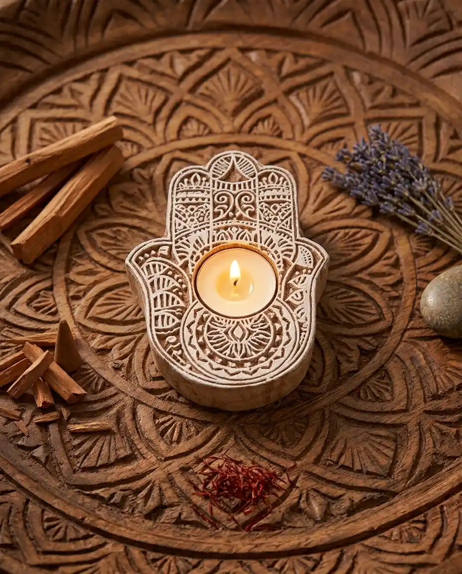 Hamsa Hand Candle