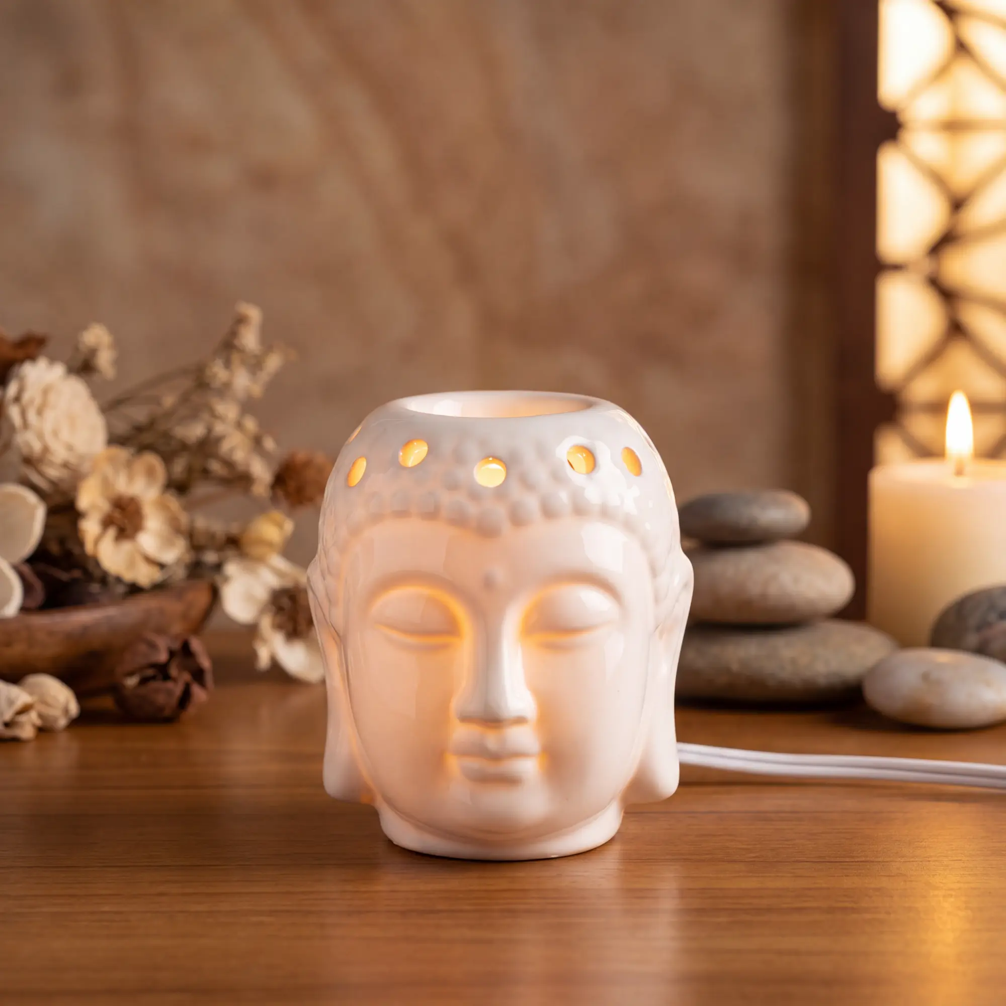 Buddha Head Electric Diffuser – White