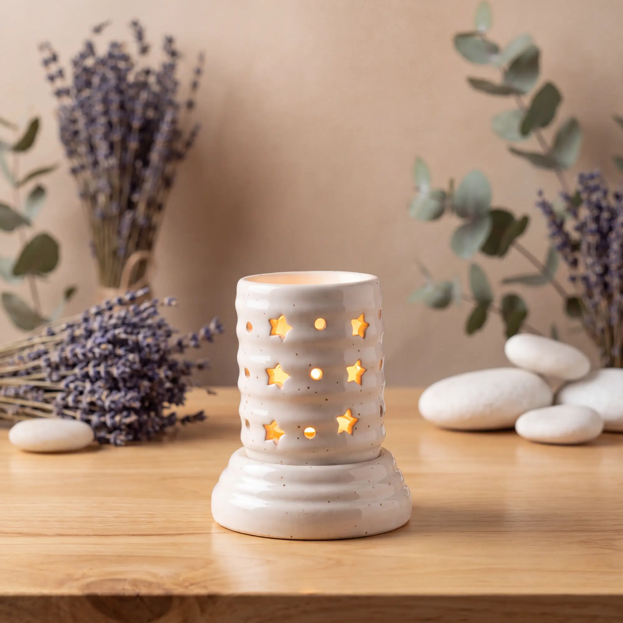 Star & Dot Cylinder Diffuser – White Speckled