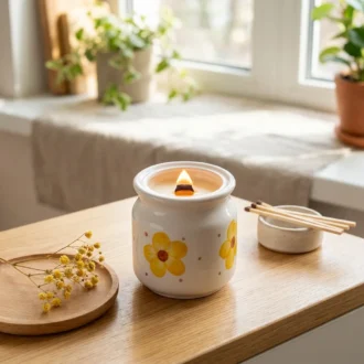 Sunshine Bloom Ceramic Jar Candle