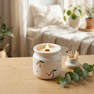 Cherry Blossom Ceramic Jar Candle