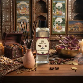Mehfil Fragrance – 100 ml Beige Ceramic Reed Diffuser