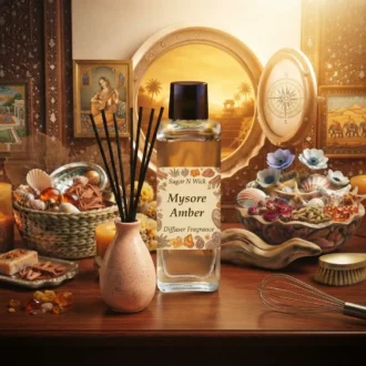 Mysore Amber Fragrance – 100 ml Beige Ceramic Reed Diffuser