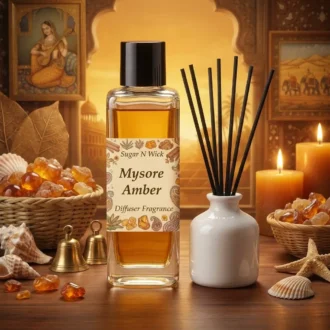 Mysore Amber Fragrance – 100 ml White Ceramic Reed Diffuser