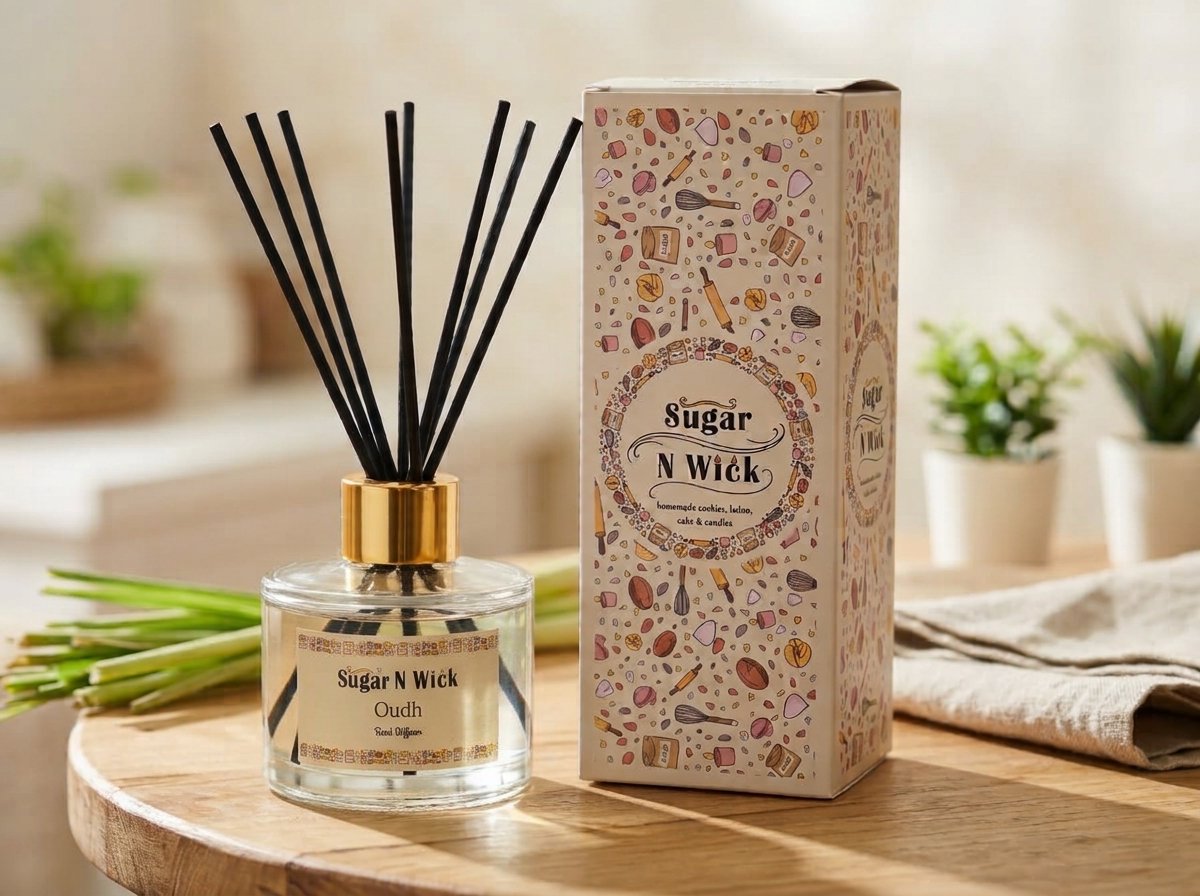 100ml Clear Glass Reed Diffuser - Oudh