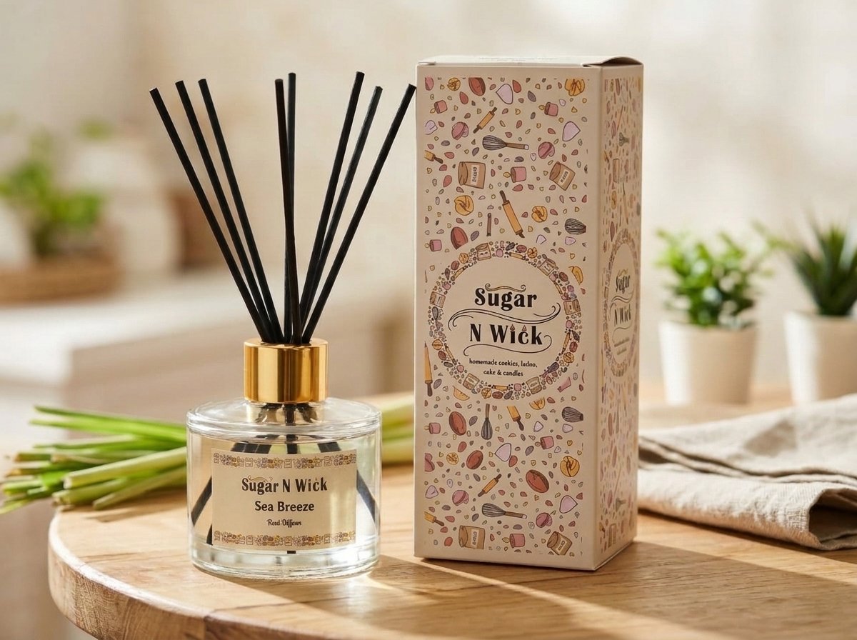 100ml Clear Glass Reed Diffuser - Sea Breeze