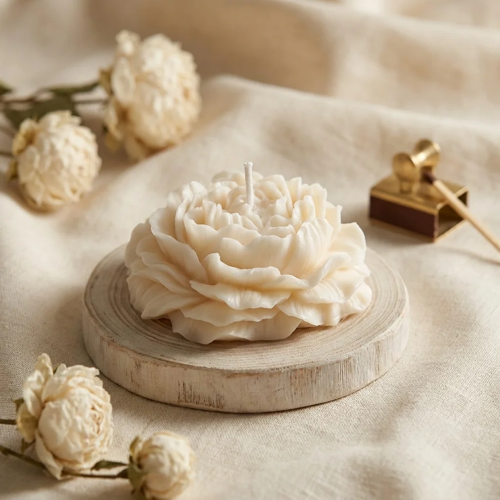 Peony Flower Candle